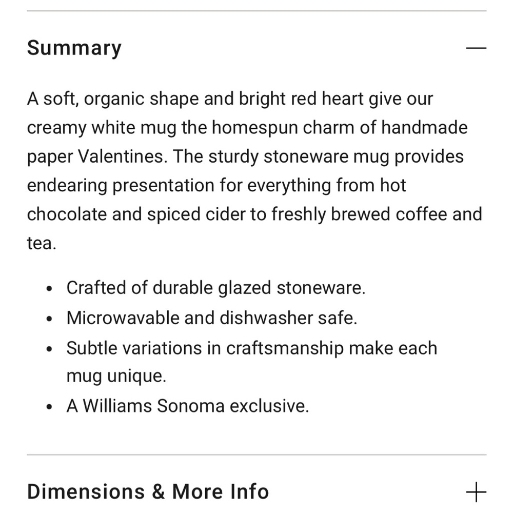 Set of Two Heart Design White Mugs from Williams Sonoma - Picture 7 of 7